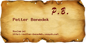 Petter Benedek névjegykártya